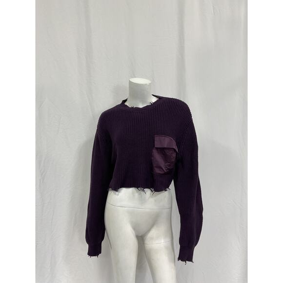 Ser.O.Ya Mid Cropped Purple Cotton Devin Sweater Size S - Picture 2 of 5